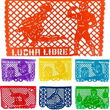 Amazon.com: TexMex Fun Stuff Mexican Fiesta Decorations Plastic Papel Picado Banner | Lucha Libre Festival Garland 16 Feet Long | Multi Colored Mexicano Party Supplies featuring Los Luchadores Blue Demon & Santo: Toys & Games Lucha Libre Party, Mexican Theme Party, Mexican Fiesta Decorations, Mexican Theme Party Decorations, Nacho Libre, Bebe Shower, Mexican Themed Weddings, Papel Picado Banner, Mexican Party Decorations