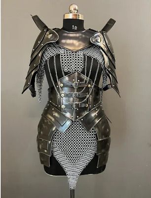 ad eBay - Medieval Ancient Cuirass Armor Brave Lady Armor Fantasy Armor, Gift for Women - Buy Now, click the link (eBay) Silver Armor Dress, Viking Armor Women, Women’s Armor, Women Knight Costume, Elven Chainmail, Porcelain Armor, Ren Faire Armor, Female Armor Design, Elvish Armor