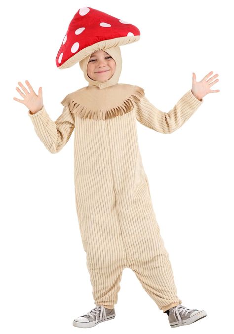 PRICES MAY VARY. Size: Small 89% polyester, 11% nylon wide wale corduroy; 100% polyester faux suede; 100% cotton jersey knit Jumpsuit has back zipper, rib knit pants cuffs Fringed faux suede wide collar Elongated torso designed to look like a mushroom stem Be friends with all of the gnomes, fairies, and snails when you wear this exclusive Teeny Toadstool Mushroom Costume for Kids! The ribbed beige jumpsuit zips up the back and features a matching beige collar with a fringed edge. The included he Costumes That Start With M, Annoying Siblings, Luigi Costume, Mushroom Costume, Beige Jumpsuit, Toadstool Mushroom, Wide Wale Corduroy, Kids Corduroy, Green Rabbit