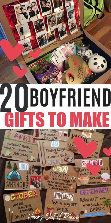 20 Gifts for boyfriend to make that are easy DIY gift ideas. so cute and romantic for his birthday, anniversary, or just because. 5 Senses Gift For Boyfriend, Valentijnsdag Diy, Joululahjat Diy, Diy Gifts For Christmas, Selamat Hari Valentine, Christmas Ideas For Boyfriend, Cute Anniversary Gifts, Valentines Bricolage, Hadiah Valentine