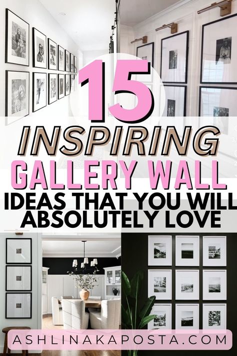 15 Symmetrical Gallery Wall Ideas that will make your home look (and feel) luxurious — ASHLINA KAPOSTA Tall Gallery Wall Layout, 8x10 Gallery Wall Layout, Full Gallery Wall, Vertical Gallery Wall Layout, Large Gallery Wall Living Rooms, Staircase Wall Decor Modern, Hallway Gallery Wall Ideas, Coastal Frames, Modern Picture Wall