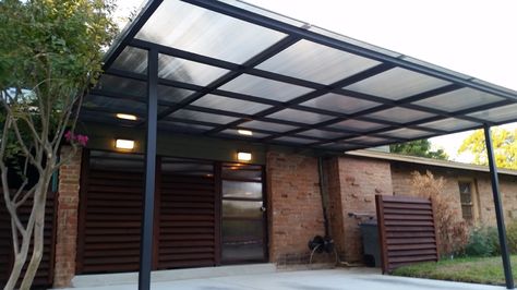 Carport Fence, Car Porch Design, Polycarbonate Sheet, Metal Barn Homes, Greenhouse Shed, Outdoor Awnings, Pole Barn House Plans, House Trim, Driveway Design