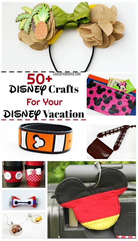 A Disney Vacation is a magical experience. Getting ready for it is part of the fun. Check out 50+ DIY Disney Crafts For Your Disney Vacation that will make the experience even more magical! Diy Disney Crafts, Disney Crafts For Adults, Disney Princess Crafts, Disney Crafts For Kids, Princess Crafts, Disney Diy Crafts, Disney Cute, Disney Printables, Crafts For Teens To Make