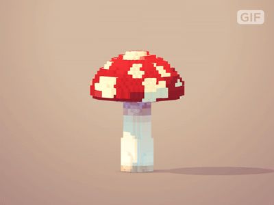 Mushroom v02 Pixel Gif, Voxel Art, Piskel Art, Pixel Animation, Pixel Art Tutorial, Arte 8 Bits, 8bit Art, Cool Pixel Art, Pix Art