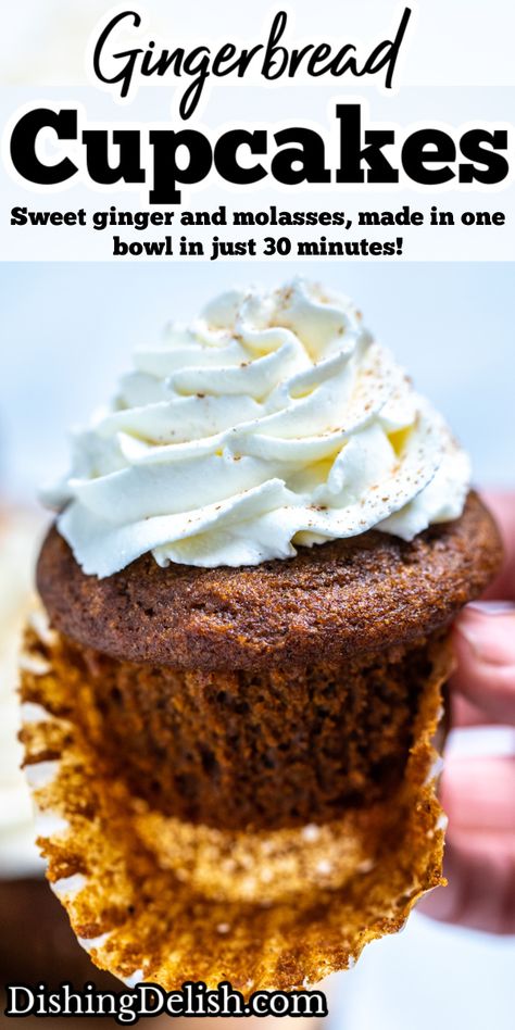 Ginger Molasses Cupcakes, Moist Gingerbread Cupcakes, Ginger Bread Cupcake Recipe, Ginger Molasses Muffins, Molasses Muffins Easy Recipes, Ginger Bread Cupcakes, Gingerbread Cupcakes Recipe, Gluten Free Chicken Recipes Easy, Molasses Cupcakes