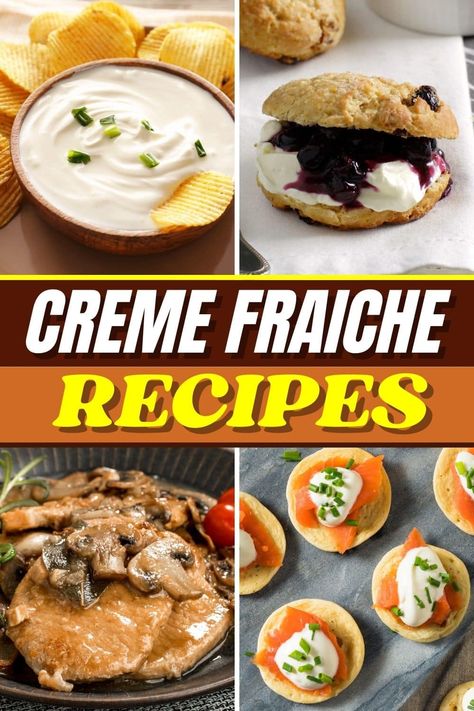 These fantastic creme fraiche recipes are creamy, silky-smooth, and indulgent. From dinner to dessert, it might just become your new favorite ingredient. Cream Fraiche Recipe, Creme Fraiche Dessert, Creme Fraiche Sauce, Creme Fraiche Recipes, Smoked Salmon Pasta, France Food, Fresh Dishes, Flavored Butter, Creamy Desserts