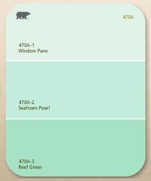 Seafoam Green Living Room Walls, Pearl Furniture, Mint Green Paints, Green Front Doors, Eksterior Modern, Mermaid Nursery, Hijau Mint, Pearl Paint, Behr Paint