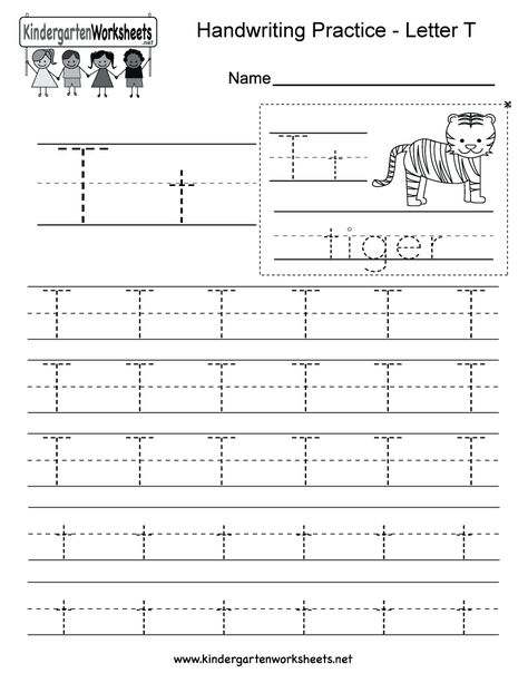 Letter T handwriting practice worksheet. This would be great for kids in kindergarten. You can download, print, or use it online. Letter T Worksheet, T Worksheet, Nursery Worksheet, Nursing Printables, Handwriting Worksheet, Letter Writing Practice, Letter Worksheets For Preschool, Printable Alphabet Worksheets, English Worksheets For Kindergarten