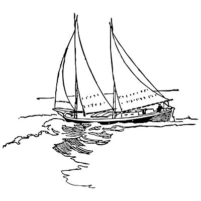 Sailboat Tattoo, Boat Vector, Black And White Drawing, Digi Stamps, Custom Stamps, Scenic Landscape, Beach Scenes, Digital Stamps, Maple Wood