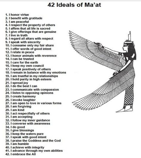 42 Laws Of Maat | The 42 Laws of the Goddess Maat --- in order to learn and be one who teaches Egyptian Meditation, Goddess Maat, Kemetic Yoga, Starověký Egypt, Kemetic Spirituality, Egiptul Antic, Book Of The Dead, African Spirituality, By Any Means Necessary