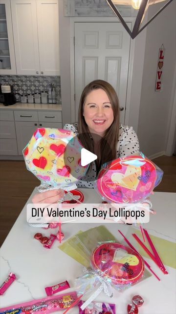 YWM Family on Instagram: "Save this for Valentine’s Day treats!! 💌 These DIY Lollipops are super cute and can hold a lot inside. Would you put traditional treats or little crafts/toys in yours? Share this with a friend and follow for more ideas! I’m sharing some of the supplies over on LTK, follow us there to easily shop our videos. Search for YWM_Family. ❤️" Valentines Day Lollipop Craft, Valentine Lollipop Ideas Diy, Diy Lollipop Valentines For Kids, Lollipop Valentine Ideas, Lollipop Valentines For Kids, Lollipop Gift Ideas, Diy Lollipops, Dollar Tree Plates, Big Lollipops