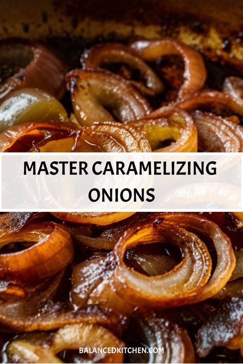 Learn the art of caramelizing onions with this step-by-step guide. Discover the secrets to achieving perfectly golden and sweet caramelized onions every time. Save this pin for future reference and follow our profile for more cooking tips and guides to elevate your culinary skills. Master the technique of caramelizing onions effortlessly in your own kitchen! Quick Caramelized Onions, Perfect Caramelized Onions, How To Carmelized Onions Quickly, Caramelized Onions Easy, Easy Caramelized Onions, Carmelized Onions Crock Pot, How To Carmelize Onion Slices, Grilled Onions Carmelized, Caramelized Onion Butter