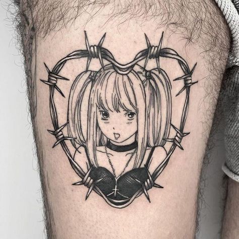 Misa Amane Tattoo, Misa Tattoo, Deathnote Tattoo, Hippie Tattoo, Rainbow Tattoos, Misa Amane, Note Tattoo, Flash Tattoo Designs, Spooky Tattoos