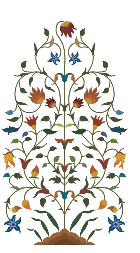 Fabric Painting Motifs, Mughal Patterns, Painting Motifs, Mughal Motifs, Mughal Pattern, Indian Motifs, Islamic Motifs, Mughal Art Paintings, Persian Art Painting