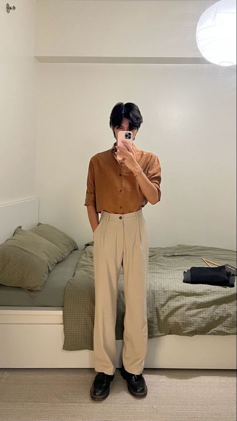 Male Outfits Semi Formal, Semi Formal Men Outfit Summer, Doc Martens Tassel Loafers, Brown Formal Outfit Men, Male Semi Formal Outfits, Men’s Semi Formal Outfit, Men Semi Formal Outfit, Semi Casual Men Outfits, Brown Loafers Men Outfit