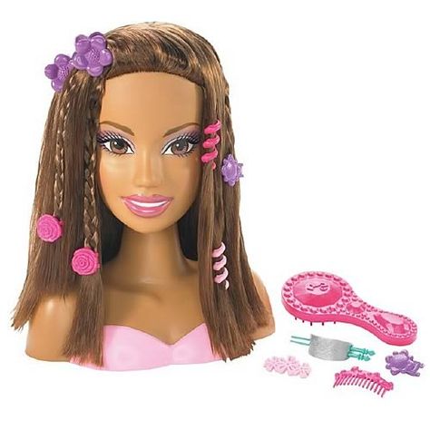 Big Barbie Doll Hair | Barbie Styling Head (African American) – COMING IN MAY 2010 2000s Toys, Doll Head, Hair Styling, Hair Brush, Accessories Hair, Hair Clips, Hair Accessories, Toys, Hair