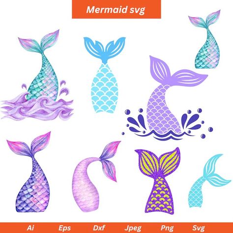 Mermaid Tail Svgs #etsy #etsyshop Mermaid Tail Clipart, Mermaid Tail Drawing, Starfish Svg, Mermaid Tail Svg, Diy Mermaid Tail, Mermaid Vector, Mermaid Fin, Mermaid Clipart, Mermaid Svg