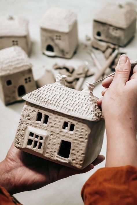 Cottages — Blank Earth Ceramics Clay Cottage, Cute Cottages, Clay Classes, Clay Fairy House, Meet The Maker, Stone Cottages, Pottery Houses, Organic Ceramics, Incense Cone