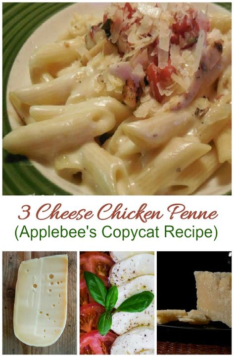 3 Cheese Chicken Penne, Chicken Penne Alfredo, Pasta Recipes With Chicken, Chicken Penne Recipes, Applebees Recipes, Applebees Copycat Recipes, Chicken Penne Pasta, Copy Cat Recipe, Penne Recipes