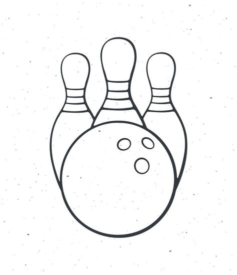 Doodle of bowling ball and pins Bowling Ball Drawing, Bowling Drawing, Journal Therapy, Ball Drawing, Art Journal Therapy, Bowling Ball, Tattoo Idea, Flat Design, Journal Ideas