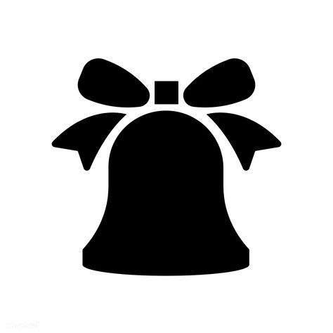 Christmas bell icon decoration vector | free image by rawpixel.com Silhouette Cameo Projects Beginner, Holiday Symbols, White Christmas Wreath, 3d Printing Business, Christmas Pots, Christmas Stencils, Silhouette Christmas, Bell Icon, Christmas Jars