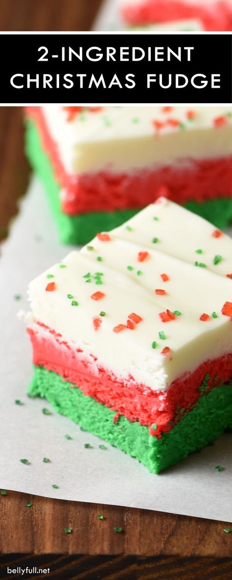 Layers of red, green, and white, make this Christmas fudge so festive! Perfect for any holiday dessert tray. Easy Xmas Desserts, Xmas Desserts, Homemade Buttercream Frosting, Christmas Fudge, Sugar Cookie Bars, Christmas Recipe, Dessert Tray, Fudge Recipe, Holiday Dessert