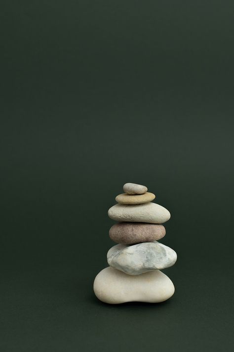 Marble zen stones stacked on green background in stability concept | free image by rawpixel.com / Chanikarn Thongsupa Stability Aesthetic, Wellness Photos, Peace Mood, Zen Background, Zen Poster, Zen Minimalism, Zen Aesthetic, Image Zen, Balancing Stones