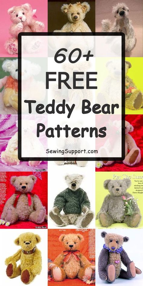 Free Teddy Bear Patterns, Bear Patterns Free Sewing, Doll Patterns Free Sewing, Bear Patterns Sewing, Teddy Bear Patterns, Jean Greenhowe, Alan Dart, Teddy Bear Patterns Free, Teddy Bear Knitting Pattern