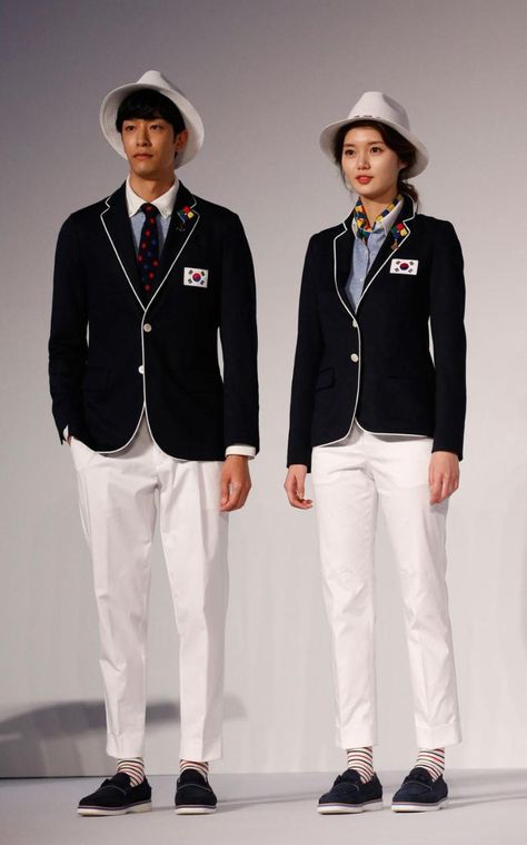 South Korean 2016 Olympic team uniforms Repel Mosquitos, South Korea Fashion, Zika Virus, Blac Chyna, Rio Olympics 2016, Fashion Merchandising, Rio Olympics, Sports Uniforms, Olympic Team