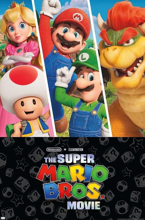 Trends International The Super Mario Bros. Movie - Group Wall Poster, 22.37" x 34.00", Premium Unframed Version Mario Ideas, Super Mario Movie, Super Mario 3, Mario Movie, The Super Mario Bros Movie, Super Mario Games, Super Mario Bros Movie, Mario Games, Mario Luigi