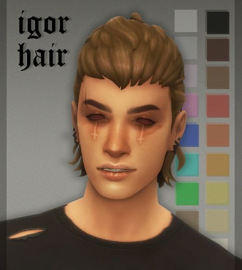 simblreen 2020 day 2: igor hair | okruee on Patreon Sims Cc Hair, Punk Mullet, Sims 4 Hair Male, Monochrome Makeup Look, Pelo Sims, Mullet Haircut, Sims 4 Mm Cc, Free Sims, Play Sims