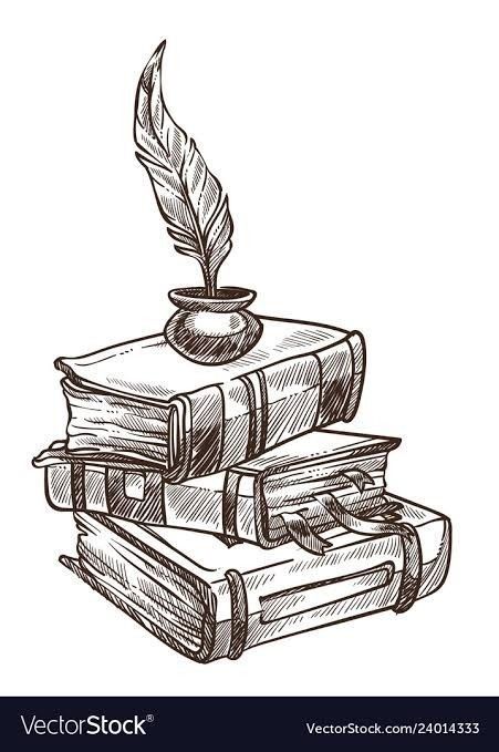 Books Antique, Books Images, Quill And Ink, Cool Pencil Drawings, Art Drawings Sketches Pencil, Art Tools Drawing, Business Logos, Book Tattoo, Book Drawing