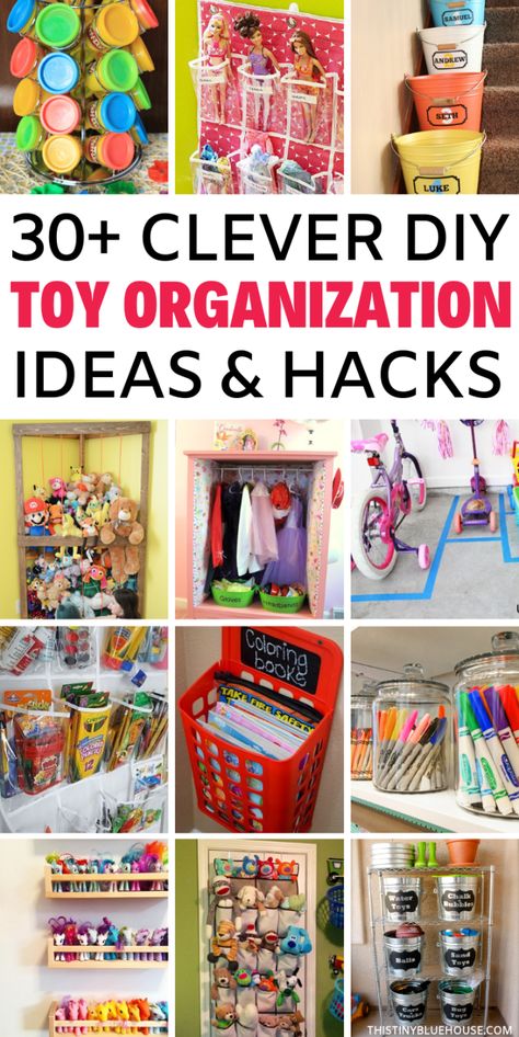 Toy Organization Ideas, Toy Organization Diy, Kids Playroom Storage, Toy Room Organization, Diy Toy Storage, Toy Storage Solutions, Diy Rangement, Kids Toy Organization, Easy Hacks