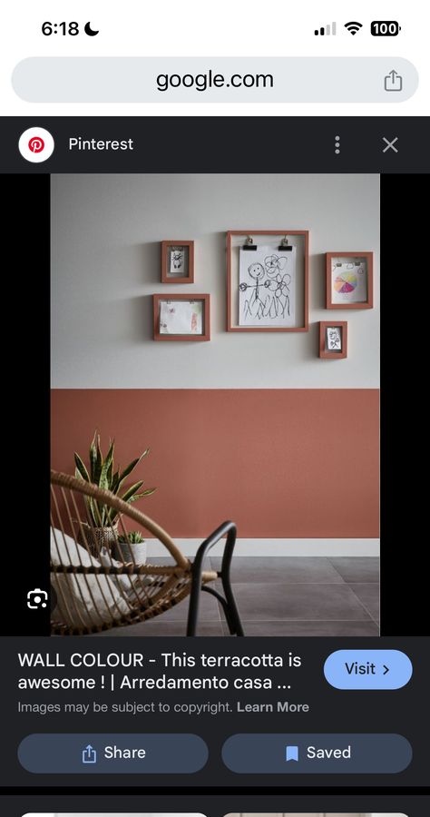 Terracotta Living Room, Half Painted Walls, Hall Colour, Hallway Colours, Flat Decor, Hallway Designs, Interior Design Color, Spare Room, Living Room Colors