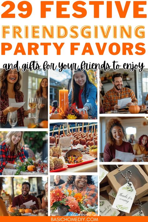 29 Festive Friendsgiving Party Favors and Gifts for Friends - Basic Home DIY Friendsgiving Gift Ideas Diy, Thanksgiving Favors Diy, Friendsgiving Gift Ideas, Friendsgiving Party Favors, Diy Friendsgiving, Thanksgiving Goodie Bag, Thanksgiving Table Favors, Thanksgiving Gifts Diy, Dinner Party Favors