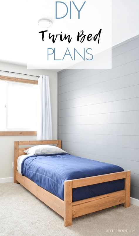 DIY Twin Bed Low Profile Twin Bed Frame, How To Build A Twin Bed Frame, Diy Twin Trundle Bed Frame, Simple Twin Bed Frame Diy, Twin Size Bed Frame Diy, Diy Kids Bed Frame, Twin Bed Frame Diy, Diy Twin Bed Frame, Diy Twin Bed