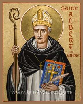 Albert the Great | Catholic Christian Religious Art - Icon by Joan Cole - From your Trinity Stores crew, "St. Albert the Great please pray for us!" St Albert The Great, Card Displays, Art Terms, Fine Art Giclee Prints, J Cole, Artwork Display, Art Icon, Giclée Print, Display Cards