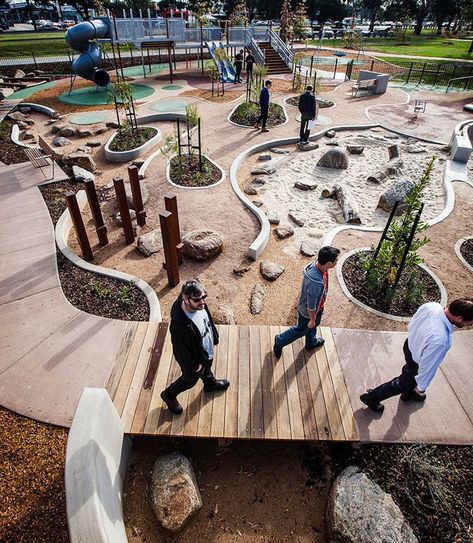 Playground Landscaping, Urban Playground, Outdoor Play Spaces, Urban Landscape Design, Desain Lanskap, Children Park, Children's Garden, Natural Playground, Playground Design