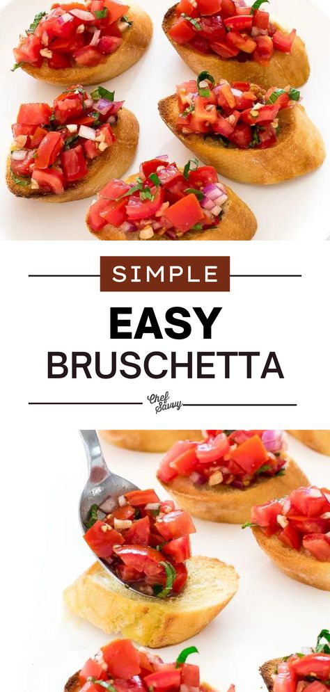 Bruschetta Appetizers, Easy Bruschetta Recipe, Fresh Basil Recipes, Homemade Bruschetta, Bruschetta Appetizer, Easter Meal, Chef Savvy, Easy Bruschetta, Holidays Recipes