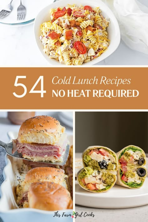 These 54 cold lunch ideas are perfect for busy adults packing lunch in a cooler! From protein-packed salads to wraps, sandwiches, and more, these no-heat meals are easy to prep, healthy, and great for harvest, road trips, or long hours on the farm. Keep things fresh, flavorful, and ready to go—no microwave required! 🙌 Hardy Lunches For Men, Ideas For Cold Lunches To Work, Lunch For Work Ideas Meal Planning, Cold Noodle Lunch Ideas, Lunch Prep Cold, Cold Lunches Meal Prep, Filling Lunches For Work Men, Packed Sandwich Ideas, Adult Healthy Lunch Ideas