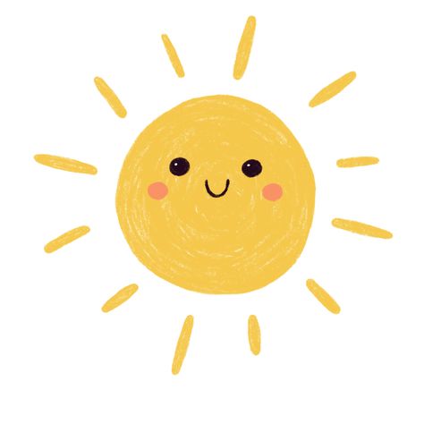 cartoon sun with a smiley face How To Draw A Sun, Sunshine Clipart, Kawaii Sun, Sun Clip Art, Sun Clipart, Painted Sun, Kids Food Crafts, Sun Drawing, Baby Print Art