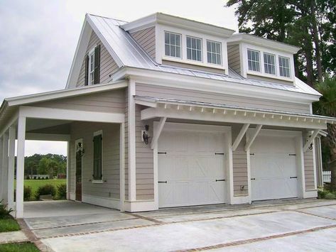 Garage with Flex Studio, 009G-0018 Detached Garage Designs, Garage Plans With Loft, Plan Garage, Garage Guest House, Loft Plan, Carriage House Plans, Apartment Exterior, Garage Addition, Garage Loft