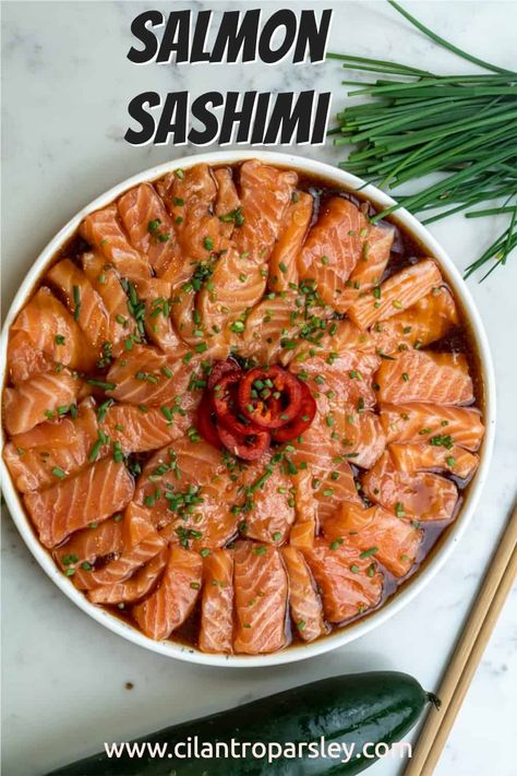 Ponzu Salmon, Ponzu Recipe, Salmon Sauce Recipes, Sushi Grade Salmon, Carpaccio Recipe, Ponzu Sauce, Cilantro Parsley, Dinner Recipes Healthy Family, Salmon Soy Sauce