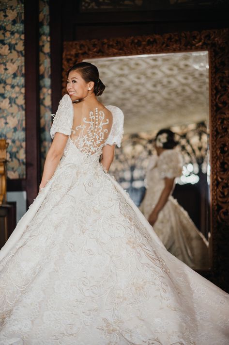 Elements for Filipiniana Wedding | Philippines Wedding Blog Filipina Modern Wedding Gown, Barot Saya Wedding Gown, Filipiniana Bridal Gown, Filipiana Wedding Dress, Philippines Wedding Dress, Filipina Wedding Gown, Modern Filipino Wedding Dress, Wedding Dress Filipiniana, Filipiana Wedding Theme