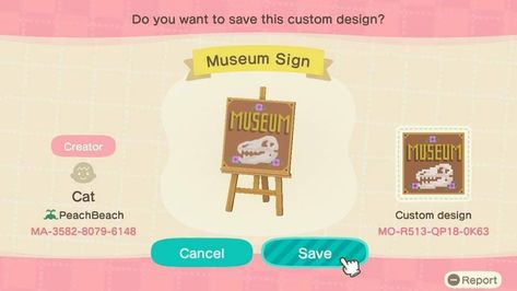 Acnh Museum Sign, Acnl Guide, Ac Pattern, Acnh Museum, Acnh Signs, Instagram Museum, Motif Acnl, Animal Crossing 3ds, Animal Crossing Guide