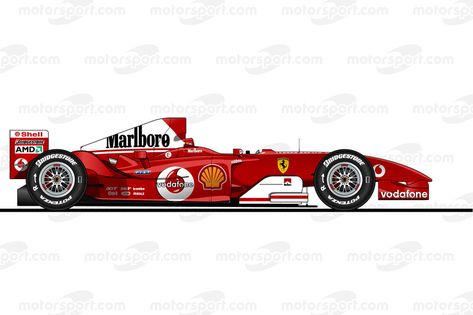 The Ferrari F2004 driven by Michael Schumacher in 2004 Ferrari Tattoo, Ferrari Painting, Ferrari F2004, Formula 1 Cars, Career Photos, Futuristic Cars Design, Tv Cars, Mick Schumacher, Cars Design