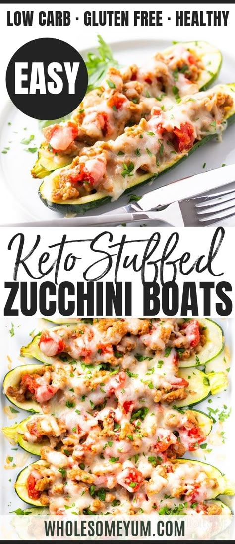 Sausage Stuffed Zucchini Boats, Keto Zucchini Boats, Zucchini Boats Recipe, Best Zucchini Recipes, Keto Italian, Zucchini Boat Recipes, Chicken Marinara, Stuffed Zucchini Boats, Keto Zucchini