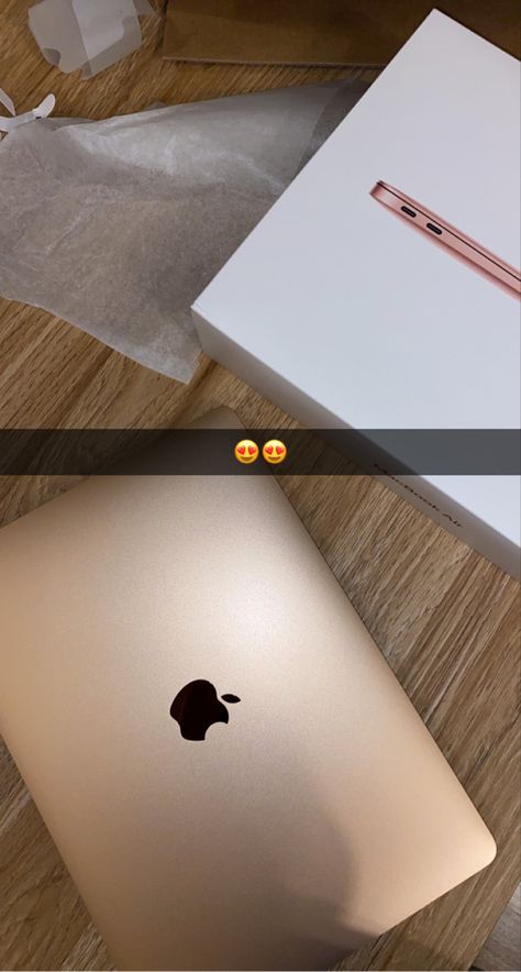 Apple Wishlist, Gold Macbook Air, Macbook Gold, Rose Gold Macbook Air, Macbook Colors, Rose Gold Macbook, Apple Laptop Macbook, Present Christmas, Snap Chat