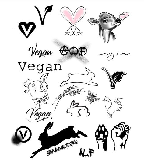 Vegan Tattoos Ideas, Vegan Tattoo Ideas Unique, Vegan Symbol Tattoo, Vegetarian Tattoo Ideas, Vegan Tattoo Minimalist, 269 Tattoo, Veg Tattoo, Vegan Tattoo Ideas, Veggie Tattoo