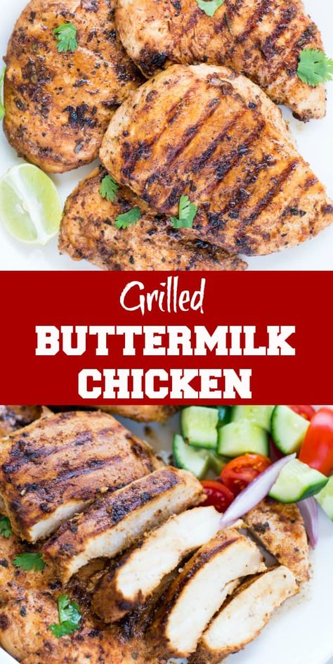 Easy Grilled Chicken Breast, Chicken With Buttermilk, Buttermilk Marinade, Best Grilled Chicken Recipe, Roasted Potato Salads, Grilled Chicken Marinade, Grilled Chicken Breast, Grilled Chicken Wings, Easy Grilled Chicken